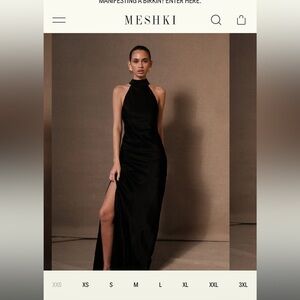 Meshki High Neck Black Maxi Dress